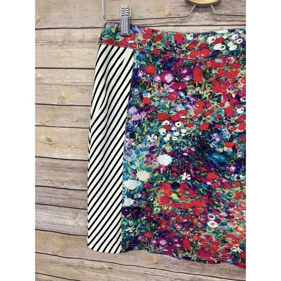 Anthropologie Tabitha Size 4 Spring Meadow Mixed Print Pencil Skirt Floral - Picture 5 of 12